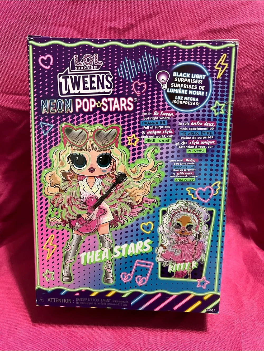 L.O.L. Surprise! Tweens Neon Pop Stars Doll – THEA STARS , Pink, Purple, Green